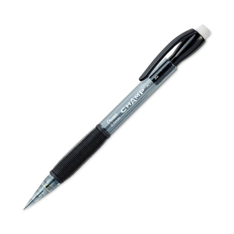 PENTEL OF AMERICA Champ Mechanical Pencil, 0.5 mm, HB (#2), Black Lead, Translucent Gray Barrel, Dozen (PENAL15A) thumbnail 2