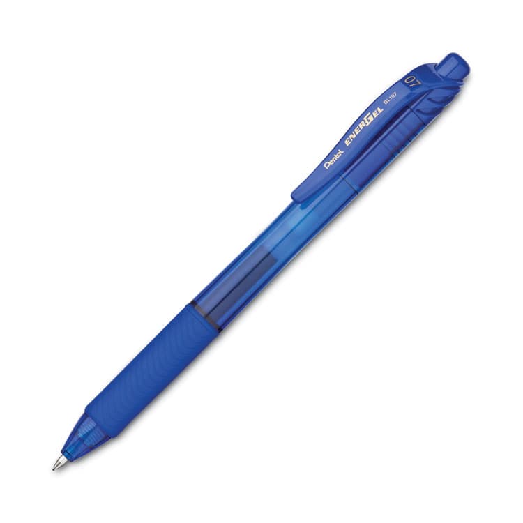 PENTEL OF AMERICA EnerGel-X Gel Pen, Retractable, Medium 0.7 mm, Blue Ink, Translucent Blue/Blue Barrel, Dozen (PENBL107C) thumbnail 2