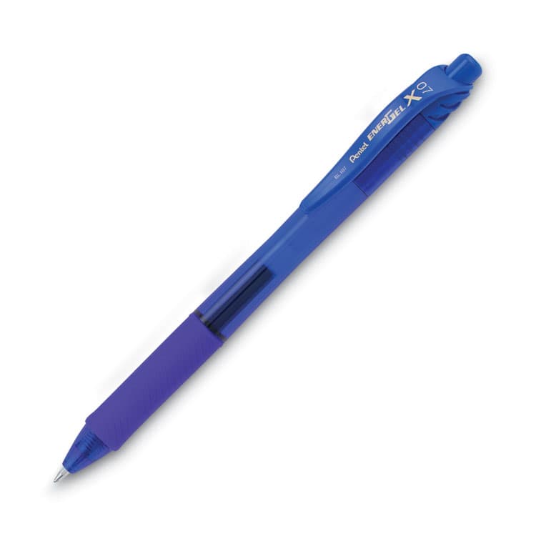 PENTEL OF AMERICA EnerGel-X Gel Pen, Retractable, Medium 0.7 mm, Blue Ink, Translucent Blue/Blue Barrel, Dozen (PENBL107C) thumbnail 4