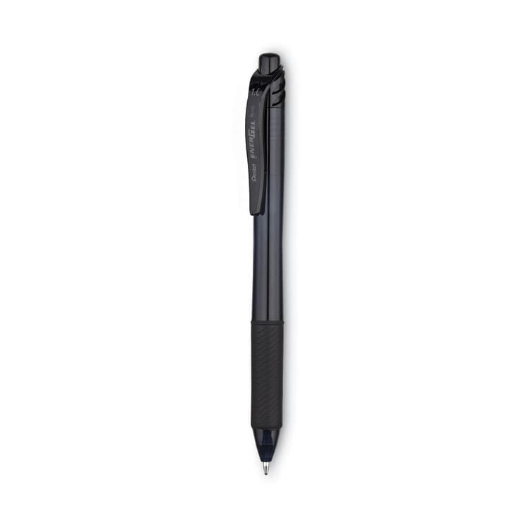 PENTEL OF AMERICA EnerGel-X Gel Pen, Retractable, Bold 1 mm, Black Ink, Smoke/Black Barrel, Dozen (PENBL110A)