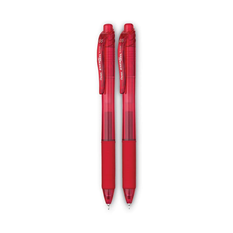 PENTEL OF AMERICA EnerGel-X Gel Pen, Retractable, Fine 0.5 mm, Red Ink, Translucent Red/Red Barrel, Dozen (PENBLN105B) thumbnail 4