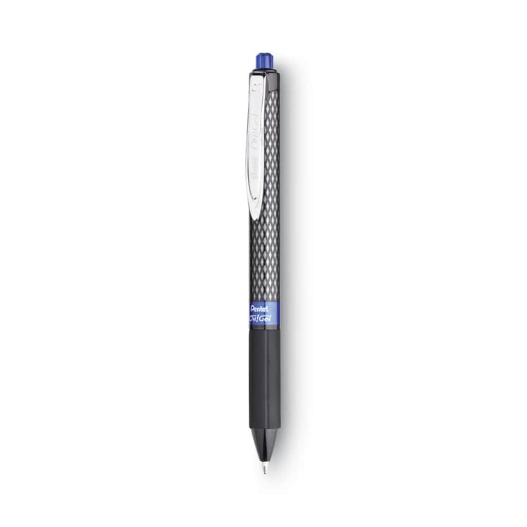 PENTEL OF AMERICA Oh! Gel Pen, Retractable, Medium 0.7 mm, Blue Ink, Black Barrel, Dozen (PENK497C)