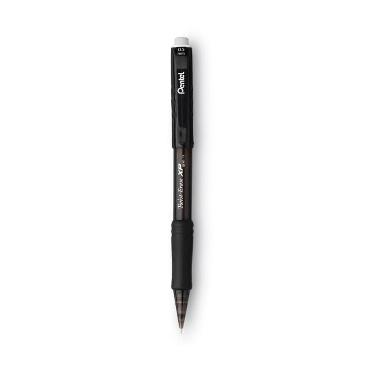 PENTEL OF AMERICA Twist-Erase EXPRESS Mechanical Pencil, 0.5 mm, HB (#2), Black Lead, Black Barrel, Dozen (PENQE415A)