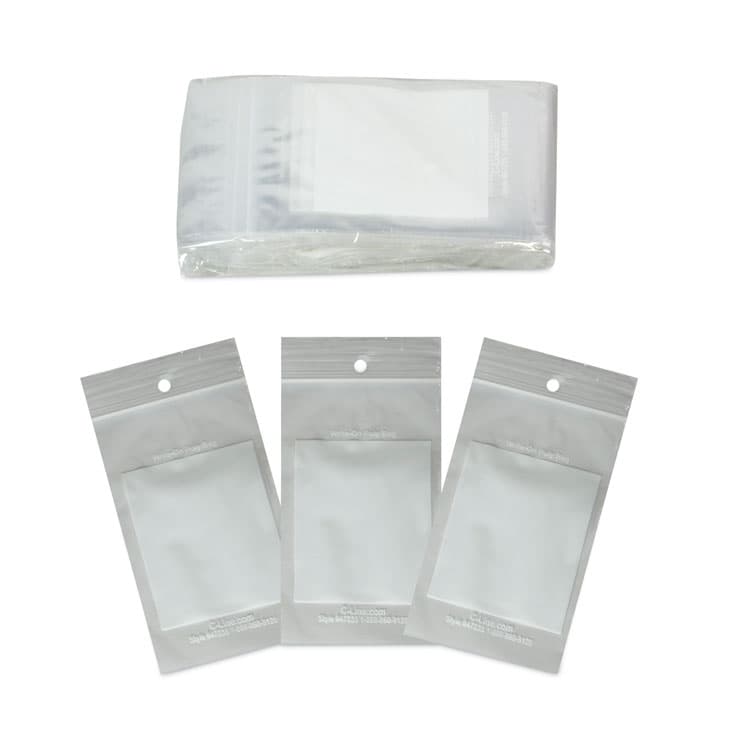C-LINE PRODUCTS, Write-On Poly Bags, 2 mil, 3" x 5", Clear, 1,000/Carton (CLI47235) thumbnail 2