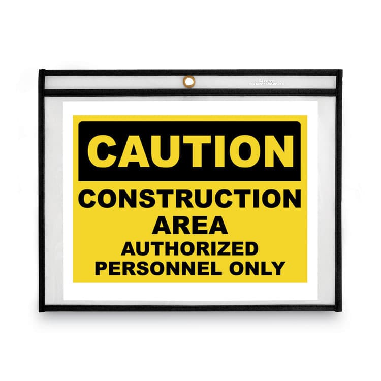 C-LINE PRODUCTS, Stitched Shop Ticket Holders, Super Heavy-Duty, Top Load 12 x 9 Insert, Clear Front, Black Border, 25/Box (CLI49912) thumbnail 2