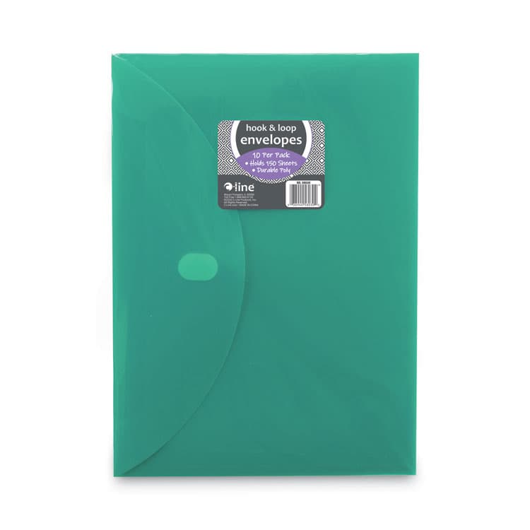 C-LINE PRODUCTS, Reusable Poly Envelope, Hook/Loop Closure, 8.5 x 11, Assorted Colors, 10/Pack (CLI58030) thumbnail 4