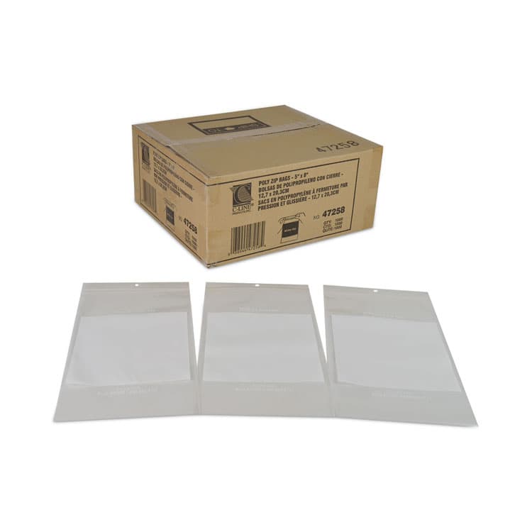 C-LINE PRODUCTS, Write-On Poly Bags, 2 mil, 5" x 8", Clear, 1,000/Carton (CLI47258) thumbnail 4