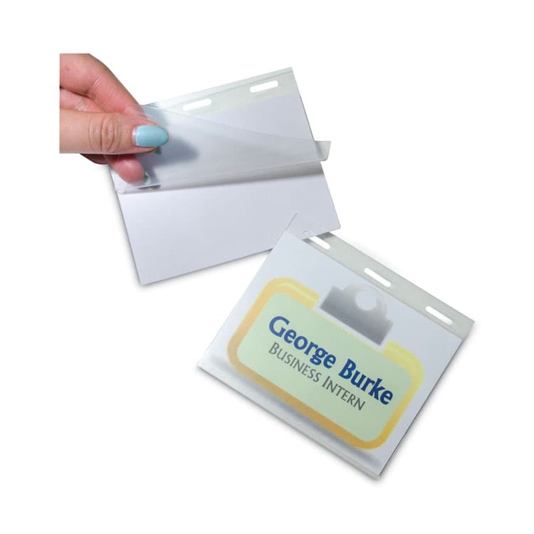 C-LINE PRODUCTS, Self-Laminating Magnetic Style Name Badge Holder Kit, 3" x 4", Clear, 20/Box (CLI92843) thumbnail 4