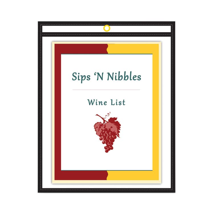 C-LINE PRODUCTS, Stitched Shop Ticket Holders, Super Heavy-Duty, Top Load 9 x 12 Insert, Clear Front, Black Border, 25/Box (CLI46912) thumbnail 4