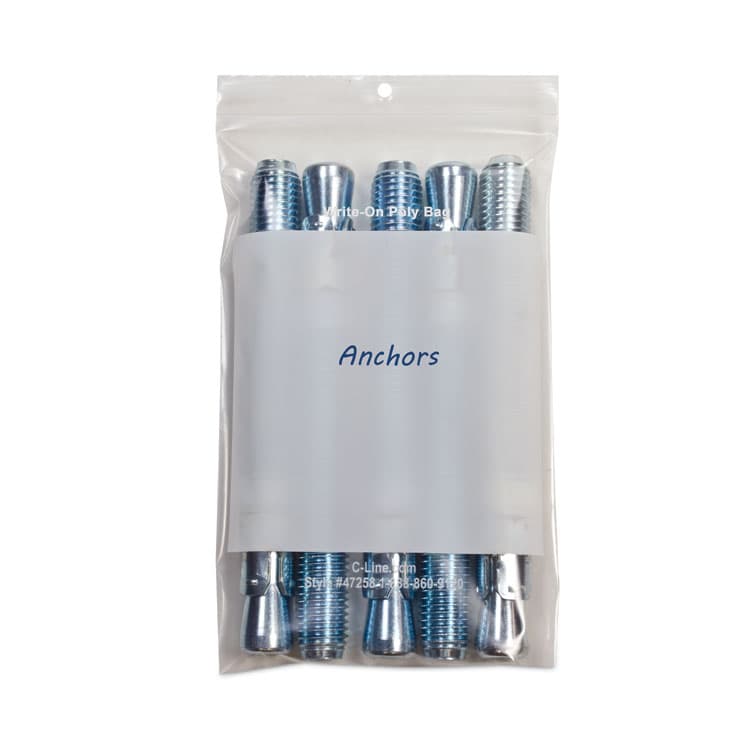 C-LINE PRODUCTS, Write-On Poly Bags, 2 mil, 5" x 8", Clear, 1,000/Carton (CLI47258) thumbnail 2