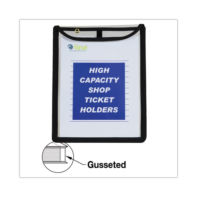 C-LINE PRODUCTS, High-Capacity Stitched Shop Ticket Holders, 1" Expansion, Super Heavy-Duty, 9 x 12 Insert, Clear Front, Black Border, 15/Box (CLI39912) thumbnail 2