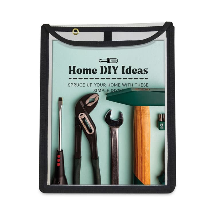 C-LINE PRODUCTS, High-Capacity Stitched Shop Ticket Holders, 1" Expansion, Super Heavy-Duty, 9 x 12 Insert, Clear Front, Black Border, 15/Box (CLI39912) thumbnail 3