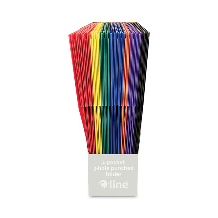 C-LINE PRODUCTS, Two-Pocket Heavyweight Poly Portfolio Folder with Three-Hole Punch, Accommodates 11 x 8.5 Sheets, Randomly Assorted Colors (CLI33930) thumbnail 3