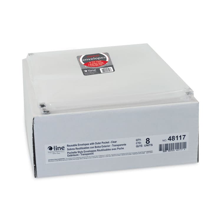 C-LINE PRODUCTS, Zip 'N Go Reusable Envelope with Outer Pocket, 1" Capacity, 2 Sections, 10 x 13, Clear, 3/Pack (CLI48117) thumbnail 4