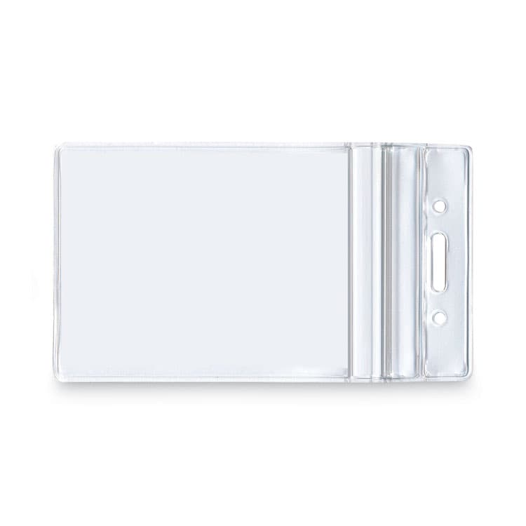 ADVANTUS CORPORATION Resealable ID Badge Holders, Vertical Orientation, Transparent Frost 2.68" x 5" Holder, 2.38" x 3.75" Insert, 50/Pack (AVT75524) thumbnail 2
