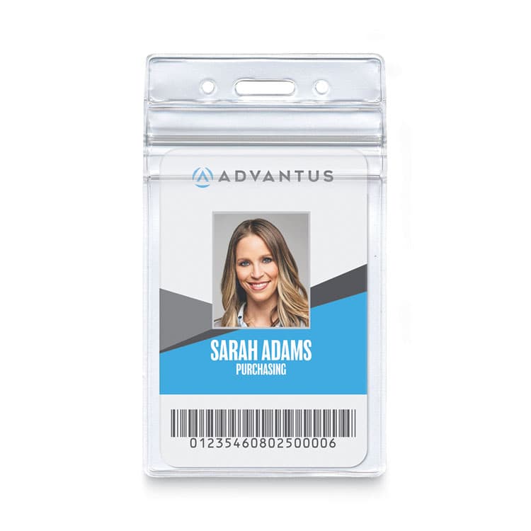 ADVANTUS CORPORATION Resealable ID Badge Holders, Vertical Orientation, Transparent Frost 2.68" x 5" Holder, 2.38" x 3.75" Insert, 50/Pack (AVT75524) thumbnail 4