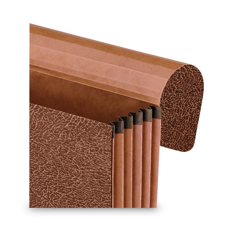 TOPS BUSINESS FORMS Standard Expanding Wallet with Fiber Gussets, 5.25" Expansion, 1 Section, Elastic Cord Closure, Legal Size, Red Fiber (PFX1076GLOX) thumbnail 3