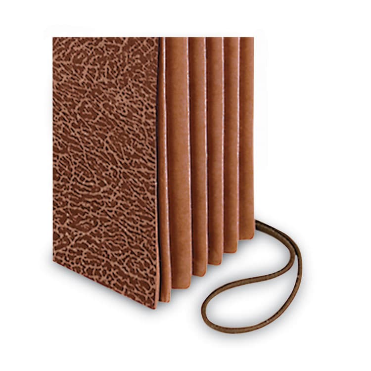 TOPS BUSINESS FORMS Standard Expanding Wallet with Fiber Gussets, 5.25" Expansion, 1 Section, Elastic Cord Closure, Legal Size, Red Fiber (PFX1076GLOX) thumbnail 4