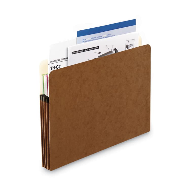 TOPS BUSINESS FORMS Standard Expanding File Pockets, 3.5" Expansion, Letter Size, Redrope, 25/Box (PFX1524EOX) thumbnail 3