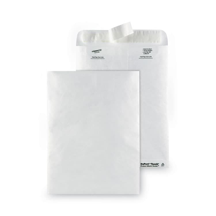 QUALITY PARK PRODUCTS Lightweight 14 lb Tyvek Catalog Mailers, #10 1/2, Square Flap, Redi-Strip Adhesive Closure, 9 x 12, White, 50/Box (QUAR1462)