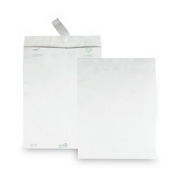 QUALITY PARK PRODUCTS Lightweight 14 lb Tyvek Catalog Mailers, #13 1/2, Square Flap, Redi-Strip Adhesive Closure, 10 x 13, White, 50/Box (QUAR1582)