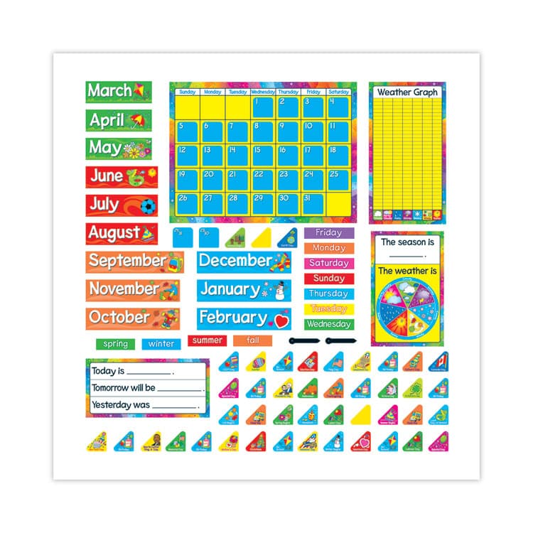 TREND ENTERPRISES, . Year Around Calendar Bulletin Board Set, 12-Month Calendar, 22" x 17", Assorted Colors, 106/Set (TEPT8096) thumbnail 2