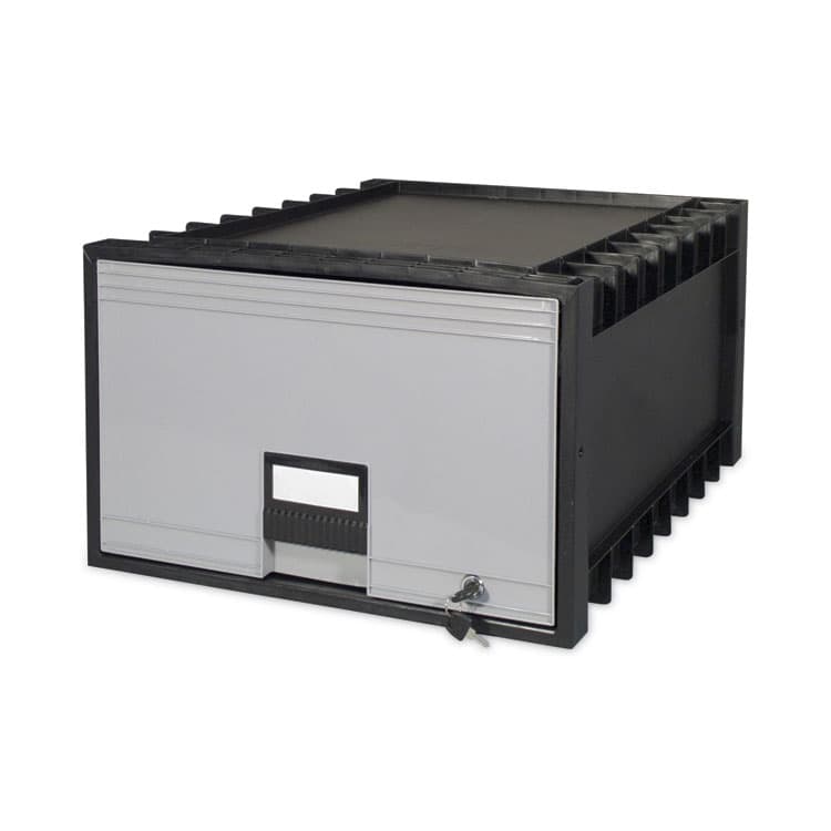 STOREX Archive Storage Drawers with Key Lock, Legal Files, 18.25" x 24" x 11.5", Black/Gray (STX61155U01C) thumbnail 2
