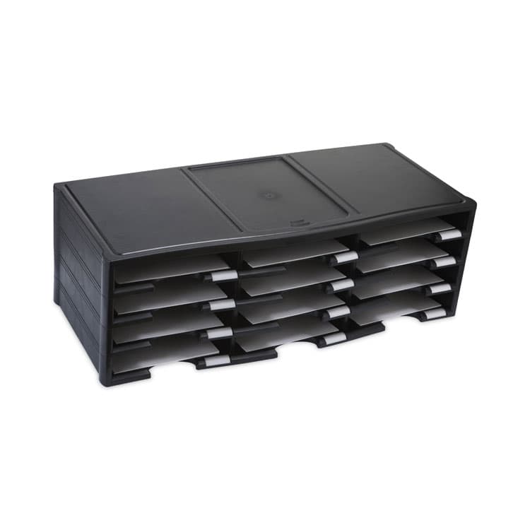 STOREX Storex Literature Organizer, 12 Compartments, 10.63 x 13.3 x 31.4, Black (STX61602U01C) thumbnail 4
