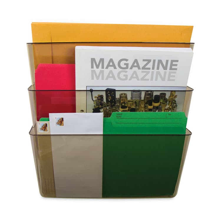 STOREX Wall File, 3 Sections, Legal Size, 16" x 4" x 14", Smoke, 3/Set (STX70247U06C) thumbnail 3