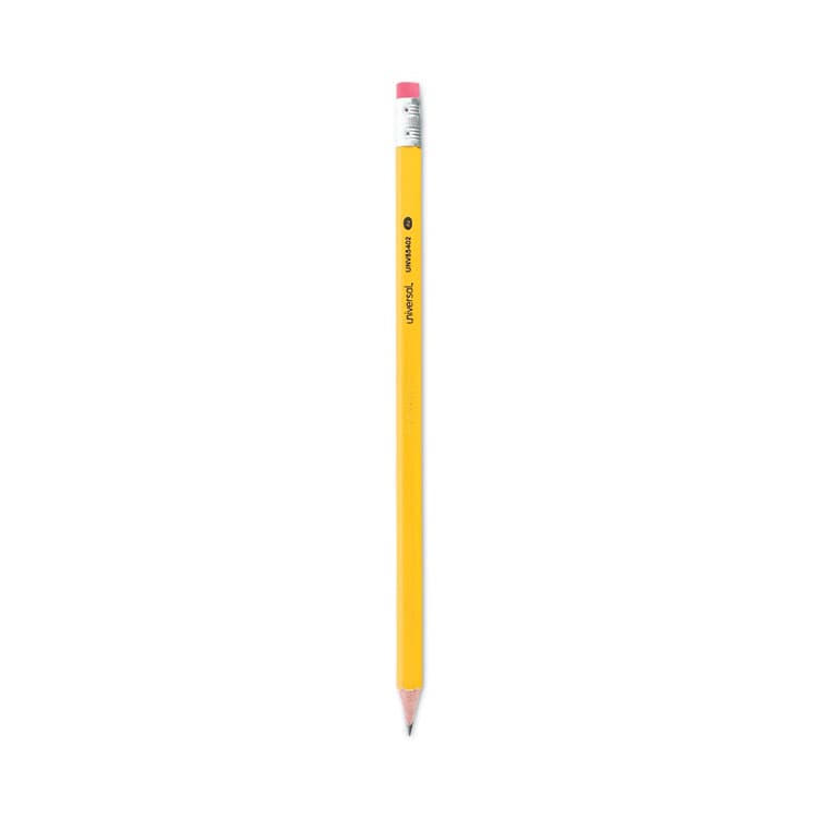UNIVERSAL OFFICE PRODUCTS #2 Pre-Sharpened Woodcase Pencil, HB (#2), Black Lead, Yellow Barrel, 72/Pack (UNV55402)