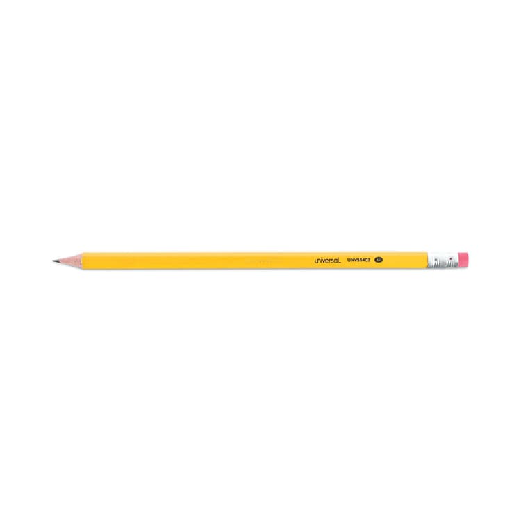 UNIVERSAL OFFICE PRODUCTS #2 Pre-Sharpened Woodcase Pencil, HB (#2), Black Lead, Yellow Barrel, 72/Pack (UNV55402) thumbnail 3