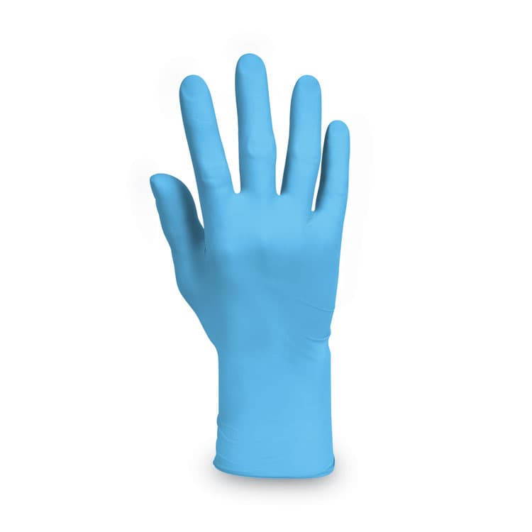KIMBERLY CLARK G10 Comfort Plus Blue Nitrile Gloves, Powder-Free, Large, 4 mil Thick, 9.5" Long, Light Blue, 100/Box (ANS54188) thumbnail 2