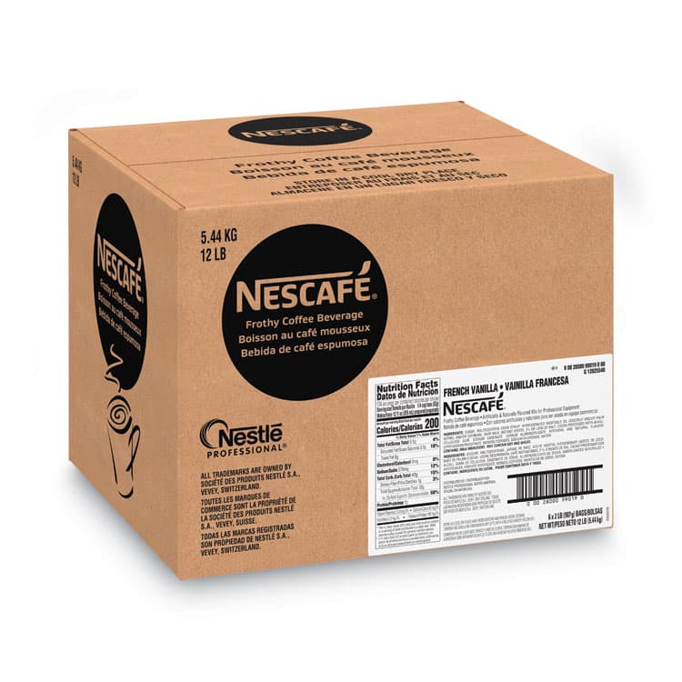 NESTLE Frothy Coffee Beverage, French Vanilla, 2 lb Bag, 6/Carton (NES99019CT) thumbnail 4
