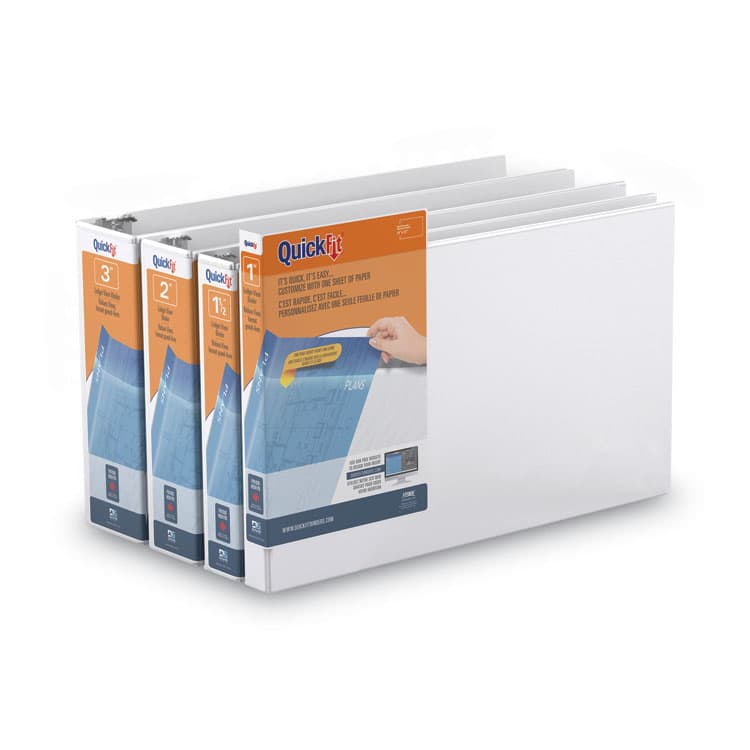 STRIDE WRITING QuickFit Ledger D-Ring View Binder, 3 Rings, 3" Capacity, 11 x 17, White (STW94050) thumbnail 4