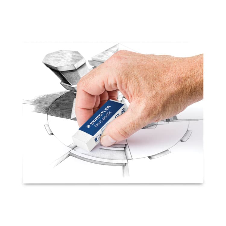 STAEDTLER, . Mars Eraser, For Pencil/Ink Marks, Rectangular Block, Large, White, 20/Box (STD52650) thumbnail 3