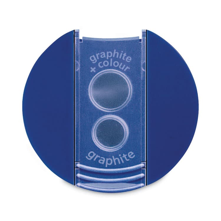 STAEDTLER, . Handheld Manual Double-Hole Plastic Sharpener, 1.57 x 1.65 x 2.2, Blue/Silver, 6/Box (STD512001BK) thumbnail 3