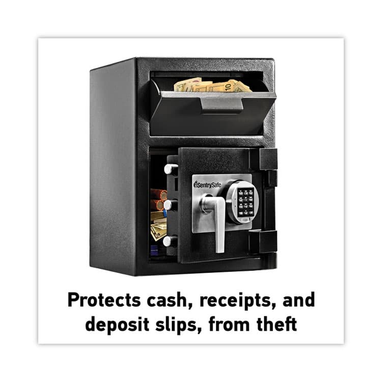 SENTRY Digital Depository Safe, Large, 0.94 cu ft, 14w x 15.6d x 20h, Black (SENDH074E) thumbnail 2