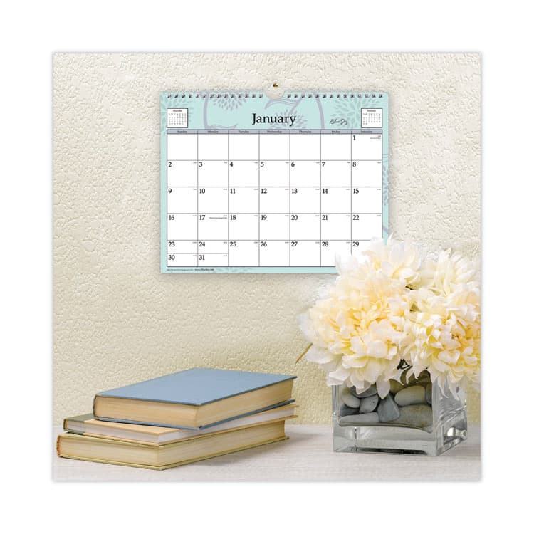 BLUE SKY Rue Du Flore Wall Calendar, Floral Artwork, 11 x 8.75, White/Jade/Lavender Sheets, 12-Month (Jan to Dec): 2026 (BLS101613) thumbnail 3