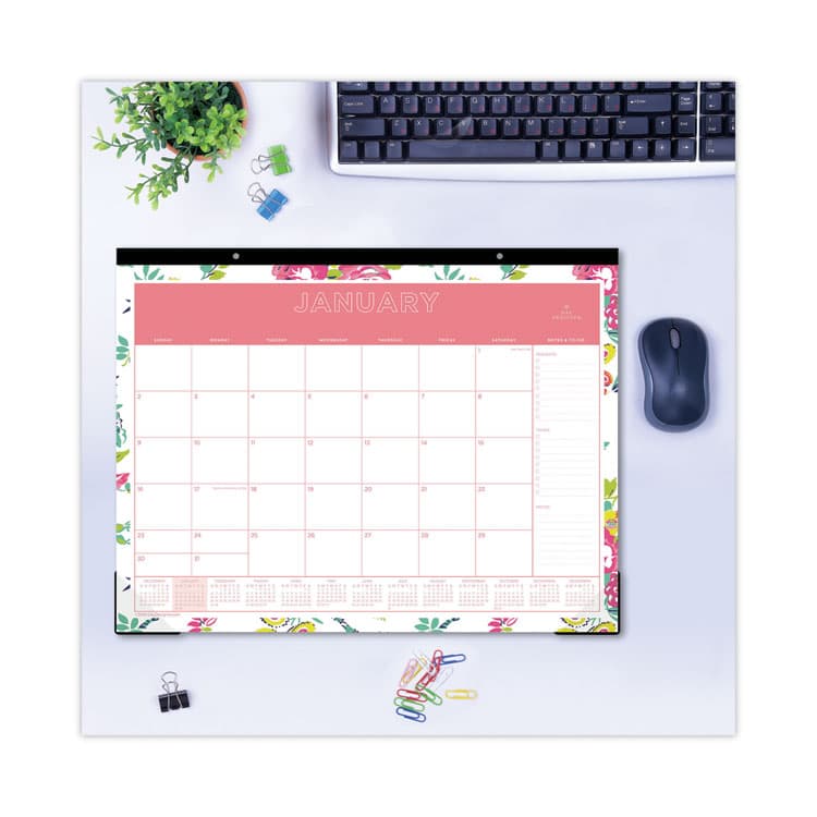 BLUE SKY Day Designer Peyton Desk Pad Calendar, Floral Artwork, 22 x 17, Black Binding, Clear Corners, 12-Month (Jan to Dec): 2026 (BLS103631) thumbnail 4