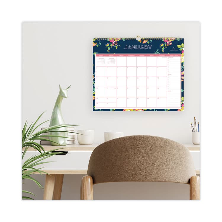 BLUE SKY Day Designer Peyton Wall Calendar, Floral Artwork, 15 x 12, White/Navy Sheets, 12-Month (Jan to Dec): 2026 (BLS103627) thumbnail 4