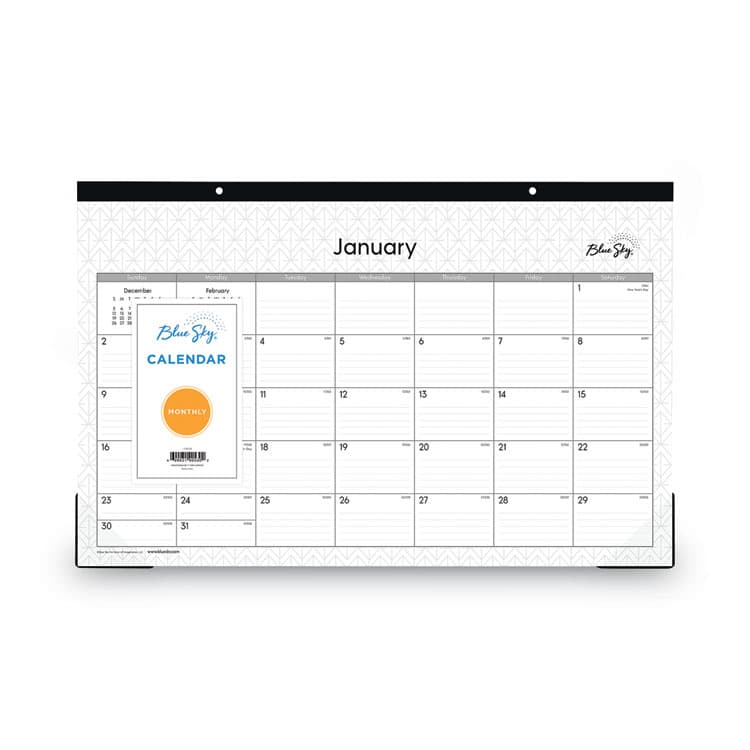 BLUE SKY Enterprise Desk Pad, Geometric Artwork, 17 x 11, White/Gray Sheets, Black Binding, Clear Corners, 12-Month (Jan to Dec): 2026 (BLS111293) thumbnail 2