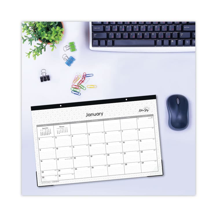 BLUE SKY Enterprise Desk Pad, Geometric Artwork, 17 x 11, White/Gray Sheets, Black Binding, Clear Corners, 12-Month (Jan to Dec): 2026 (BLS111293) thumbnail 4