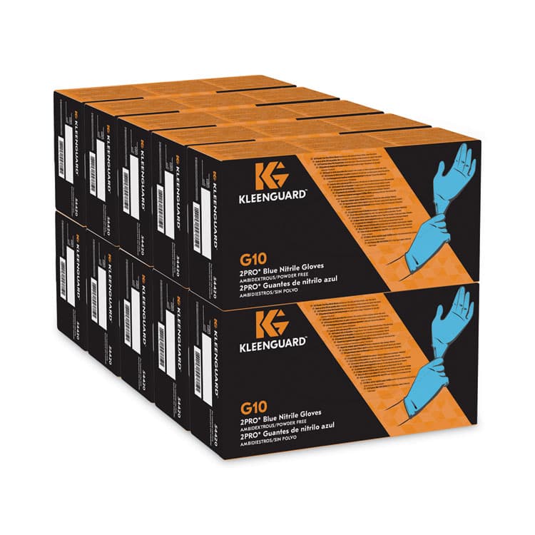 KIMBERLY CLARK G10 2PRO Nitrile Gloves, Powder-Free, X-Small, 6 mil Thick, 9.5" Long, Blue, 100/Box, 10 Boxes/Carton (ANS54420) thumbnail 2