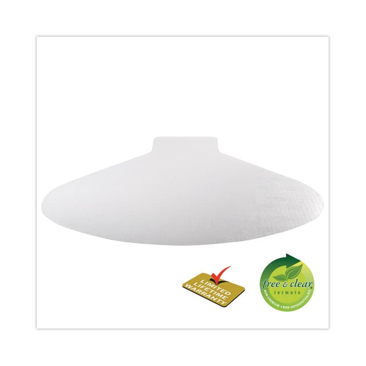 DEFLECTO CORPORATION SuperMat Frequent Use Chair Mat for Medium Pile Carpeted Floors, Oval with Lip, 60" x 66", Clear, Ships Flat (DEFCM14002K) thumbnail 3