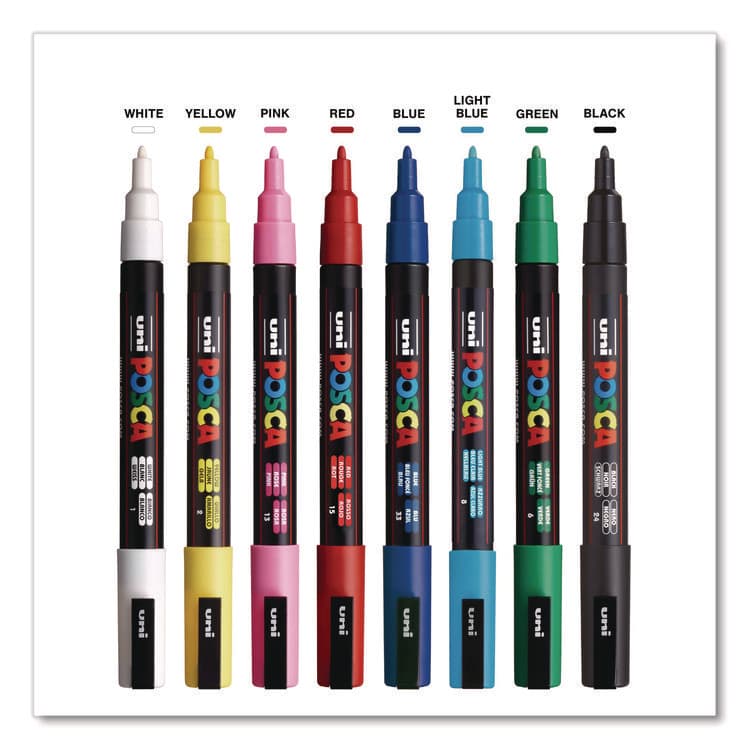UNI Water-Based Paint Markers, Medium Bullet Tip, Assorted Colors, 8/Pack (UBCPC5M8C) thumbnail 4