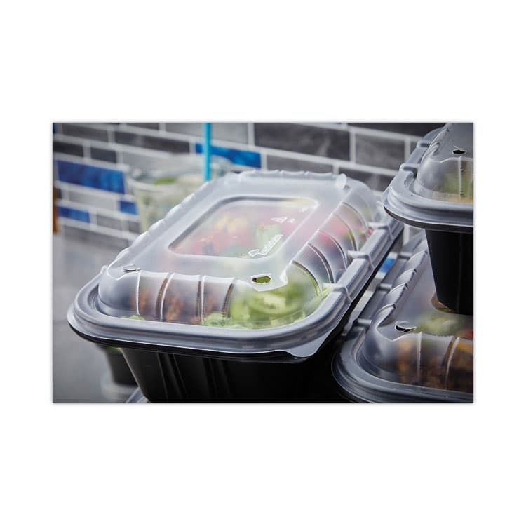 PACTIV EVERGREEN CORPORATION EarthChoice Entree2Go Takeout Container Vented Lid, 11.8 x 8.8 x 1, Clear, Plastic, 200/Carton (PCTYCNV12X9PPDL) thumbnail 2