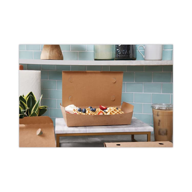 PACTIV EVERGREEN CORPORATION EarthChoice Tamper Evident OneBox Paper Box, 9.7 x 5.6 x 2, Brown, 100/Carton (PCTNOB02KECTE) thumbnail 4