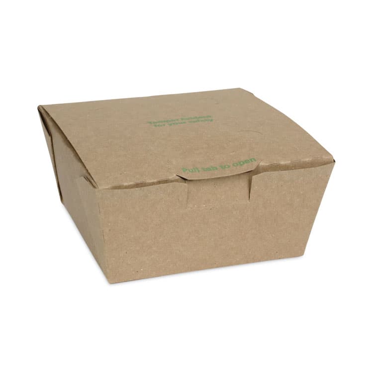PACTIV EVERGREEN CORPORATION EarthChoice Tamper Evident OneBox Paper Box, 5.4 x 5.4 x 2.5, Brown, 312/Carton (PCTNOB01KECTE) thumbnail 3