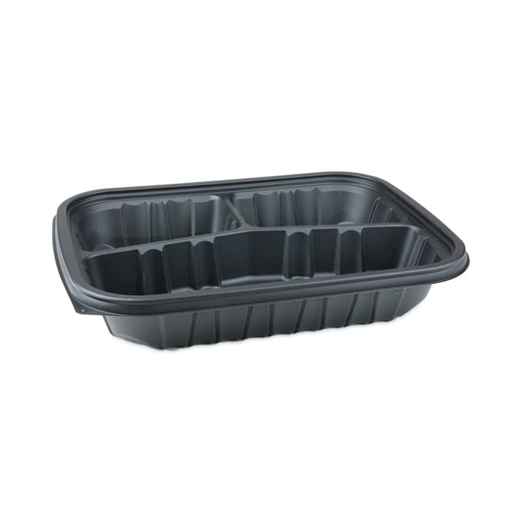 PACTIV EVERGREEN CORPORATION EarthChoice Entree2Go Takeout Container, 3 Compartments, 48 oz, 11.8 x 8.8 x 2.1, Black, Plastic, 200/Carton (PCTYCNB12X95203)