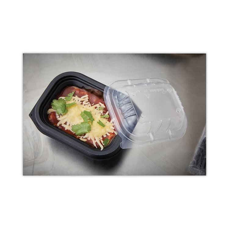 PACTIV EVERGREEN CORPORATION EarthChoice Entree2Go Takeout Container Vented Lid, 5.7 x 4.3 x 2.6, Clear, Plastic, 600/Carton (PCTYCNV6X4PPDL) thumbnail 3